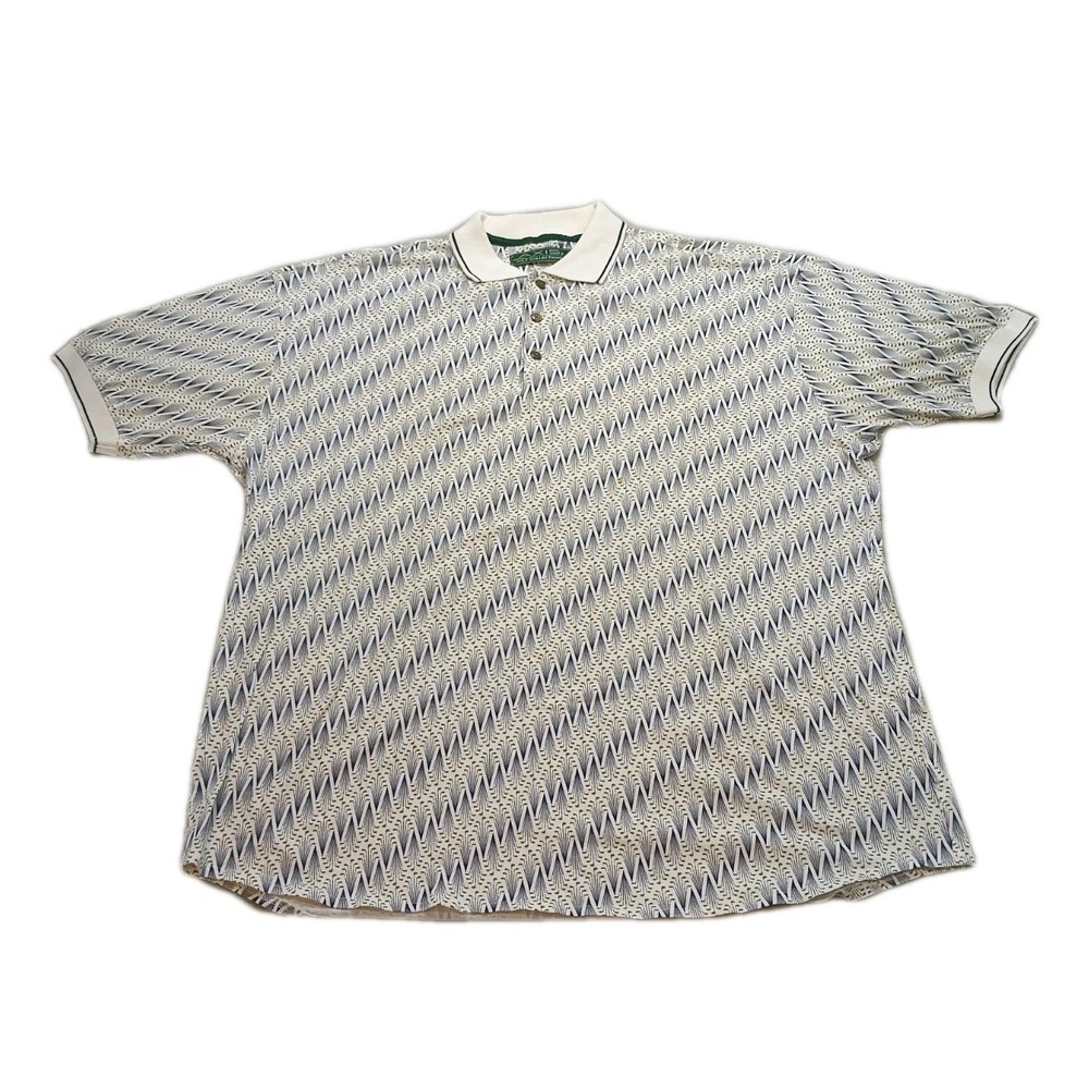 Vtg Axis Golf Collection Mens Golf Shirt Sz Large AOP 100% Cotton USA Made